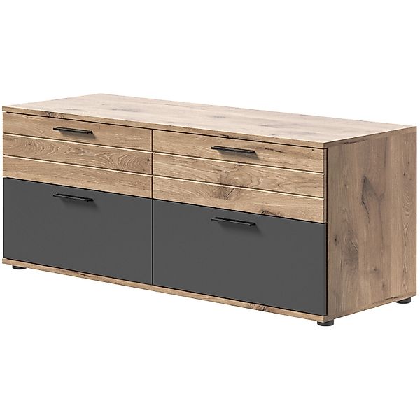 Inn.Furn TV-Unterteil Eiche Grau 130 cm mit Soft-Close Tomaso günstig online kaufen