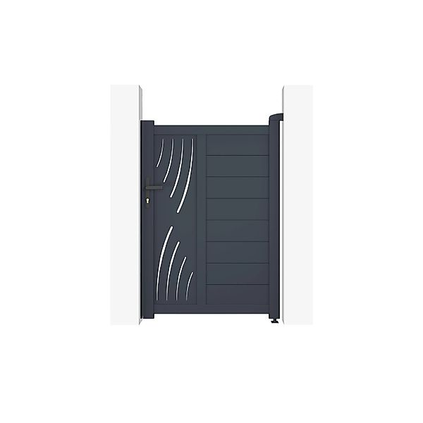 Casanoov Gartentür 1M Veleta H 140Cm & 2 Alu Pfosten H 166Cm Grau günstig online kaufen