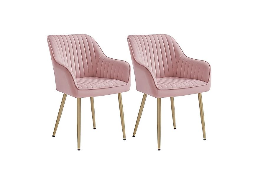 SONGMICS Esszimmerstuhl (2 St), Polsterstuhl mit Metallbeine, Samt, für Sch günstig online kaufen