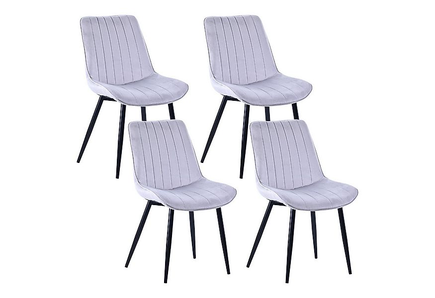 HOMAVO Esszimmerstuhl YZ1 STUHL-SET 4 Stück in Lederlook oder Samt günstig online kaufen