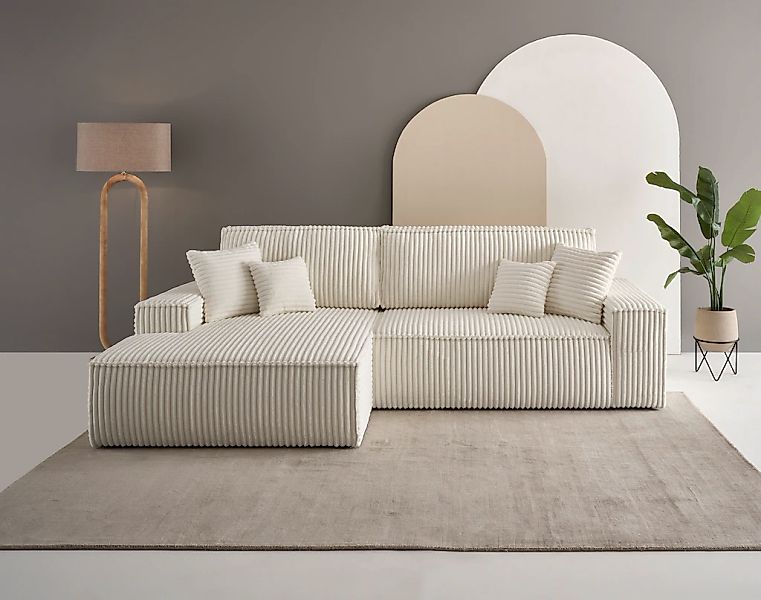 OTTO home Ecksofa "FINNLEY Schlafsofa 267 cm, L-Form mit Schlaffunktion & B günstig online kaufen
