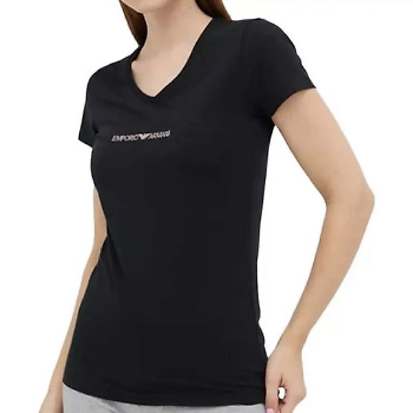 Emporio Armani  T-Shirt Classic gold logo col V günstig online kaufen