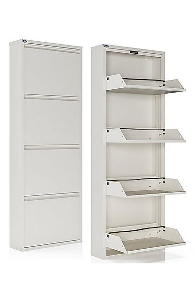 Kaufexpress GmbH Schuhschrank Metall-Schuhregal mit 4 Klappen – schmal, pla günstig online kaufen