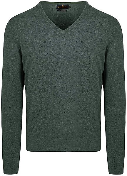 Steppin' Out Pullover Cotton Cashmere V-Ausschnitt Dunkelgrün - Größe 3XL günstig online kaufen