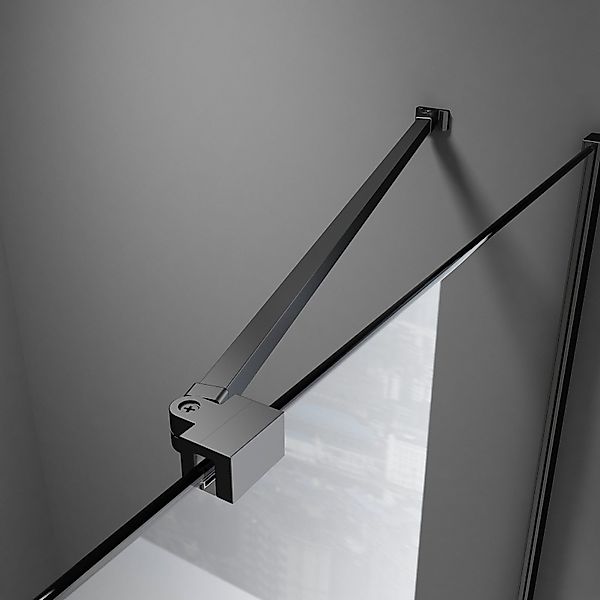 Boromal Duschwand-Stabilisationsstange Stabilisator Schwarz für 4-8mm günstig online kaufen