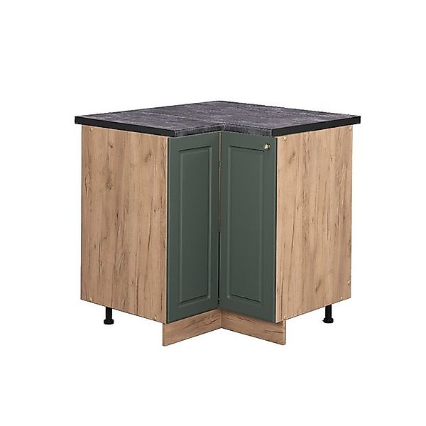 Vicco Eckunterschrank Fame-Line Grün-Gold Landhaus/Goldkraft Eiche 81 cm AP günstig online kaufen