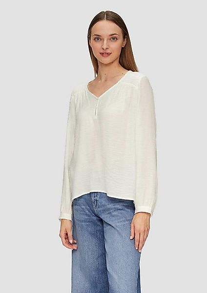 s.Oliver Langarmbluse Bluse Strukturierte Bluse aus Viskosemix mit Smok Det günstig online kaufen