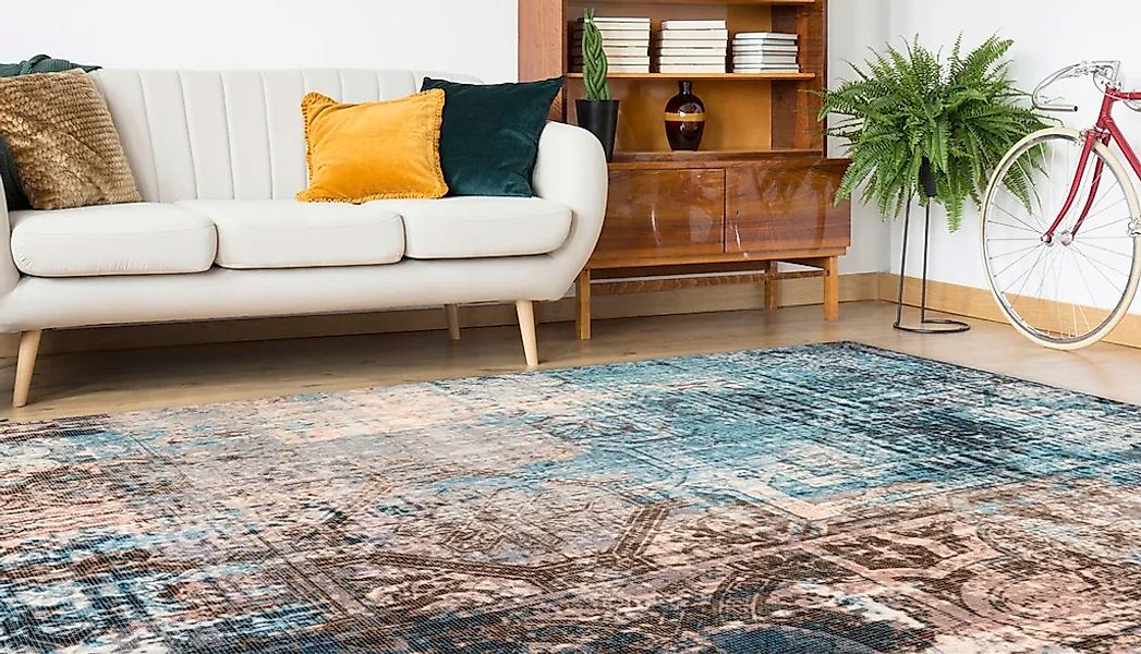 calo-deluxe Teppich "Emin 800" rechteckig 10 mm Höhe reine Baumwolle, Wohnz günstig online kaufen