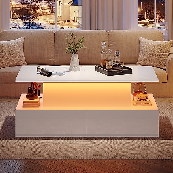 OKWISH Couchtisch mit Stauraum (Satztisch, Wohnzimmertisch, günstig online kaufen
