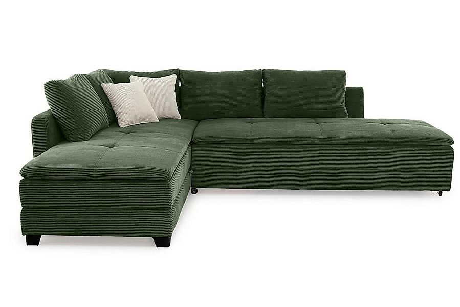 luma-home Ecksofa 15164, Dauerschläfer-Doppelbett B306/T223/H95 cm, Schwenk günstig online kaufen