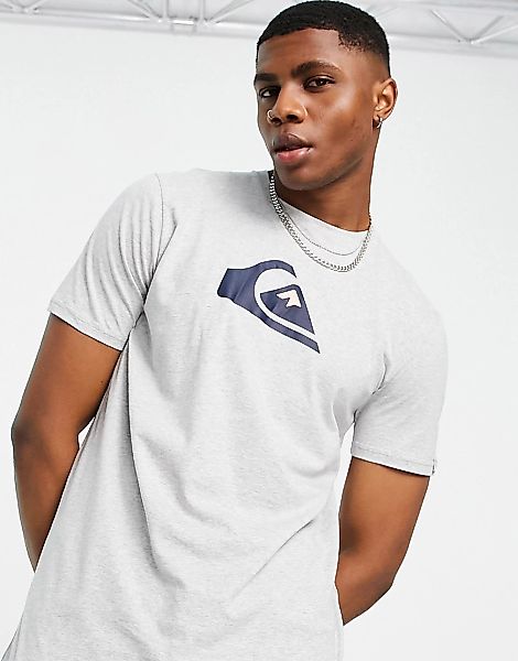 Quiksilver – T-Shirt in Hellgrau mit Logo günstig online kaufen