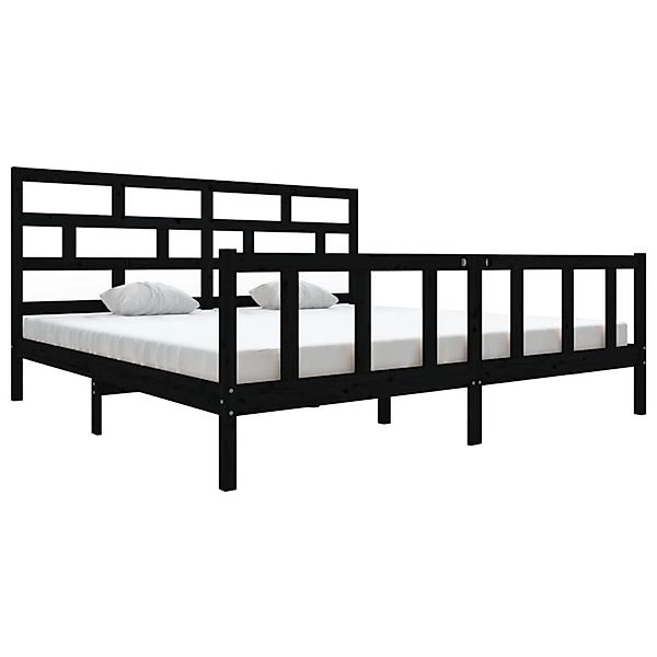 vidaXL Massivholzbett Schwarz Kiefer 200x200 cm1054127 günstig online kaufen