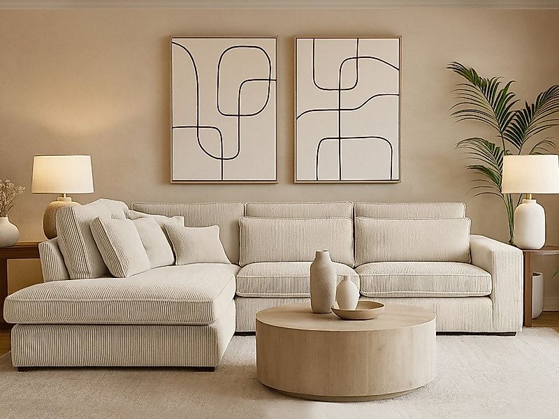 Beautysofa Ecksofa mit dekorativen Kissen PARMA, im modernes Design, klassi günstig online kaufen