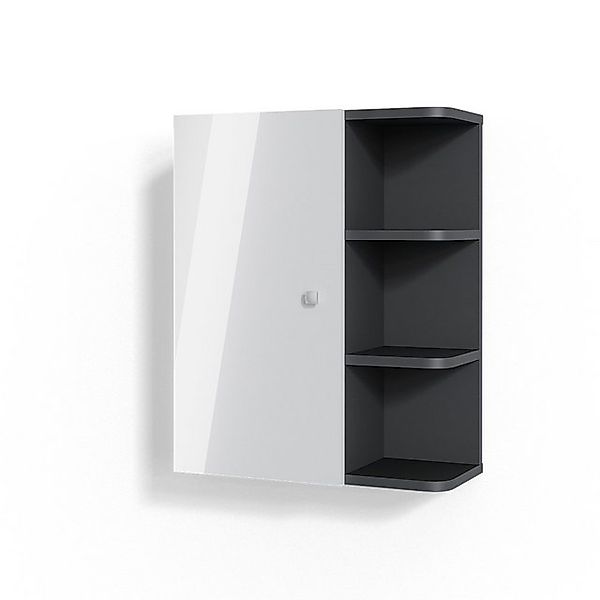 Vicco Badschrank Fynn Weiß Hochglanz/Anthrazit 47 x 59 cm günstig online kaufen