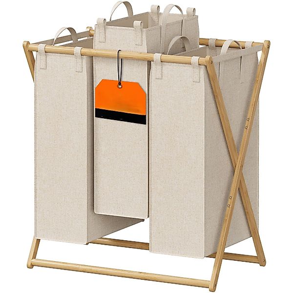 Lifewit Wäschebox 3 Fächer Faltbarer Wäschekorb günstig online kaufen