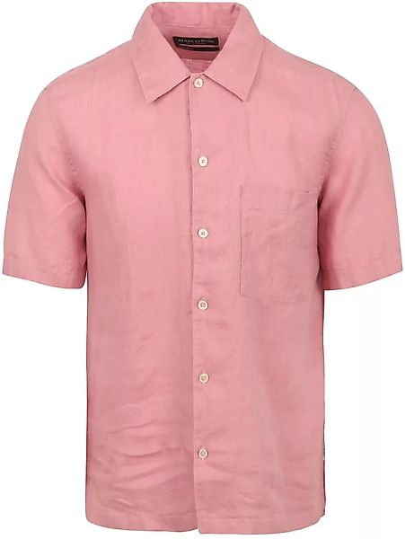 Marc O'Polo Hemd Short Sleeves Leinen Rosa - Größe L günstig online kaufen