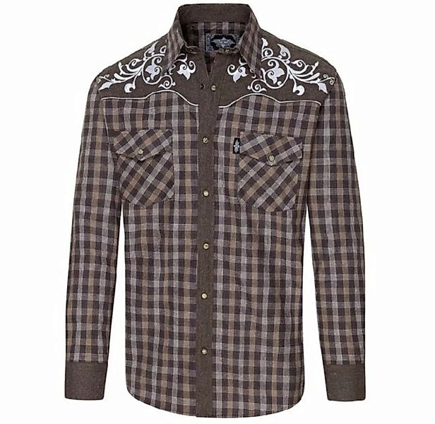 Stars & Stripes Langarmhemd Westernhemd Morgan mit besticktem Western-Yoke günstig online kaufen