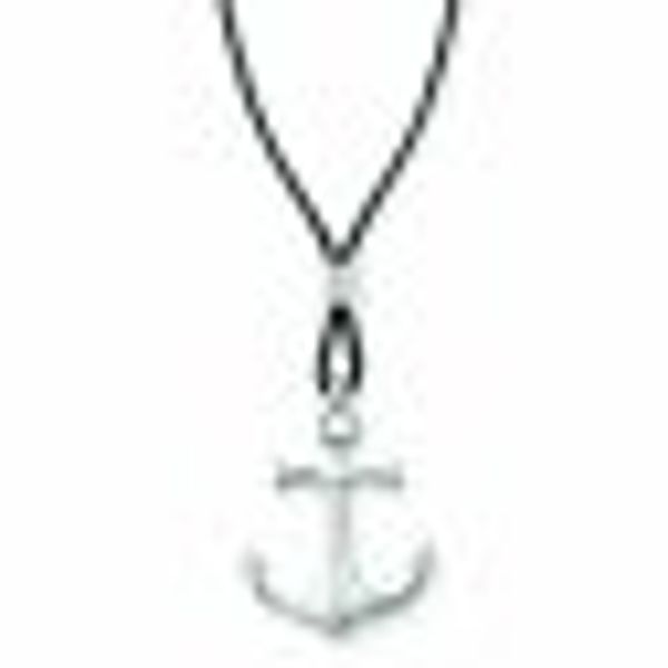 Anhänger mit Kette 925/- Sterling Silber Anker Lederkette günstig online kaufen
