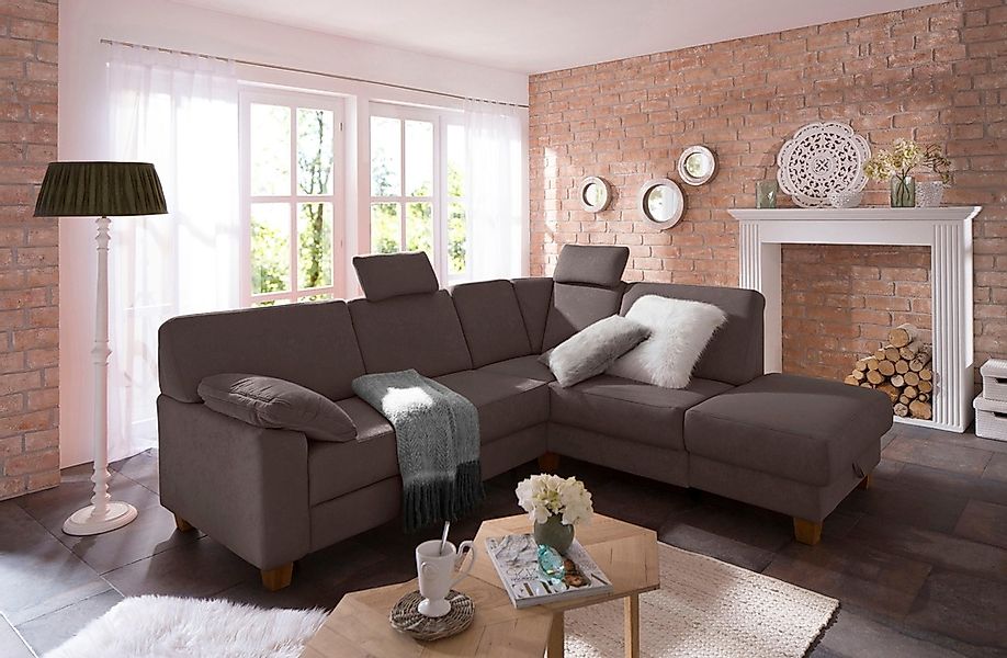 Home affaire Ecksofa »Belfort L-Form« mit Federkern, wahlweise mit Bettfunk günstig online kaufen