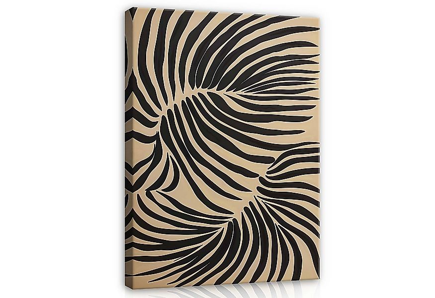 Wallarena Leinwandbild Blätter Boho Beige Wandbild XXL Wand Deko Bilder Mod günstig online kaufen