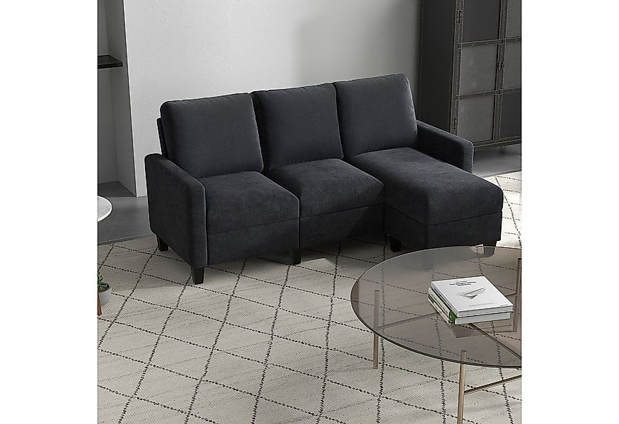 HOMCOM 3-Sitzer Ecksofa Eckcouch in L-Form, Eckgarnitur, 3-Sitzer-Sofa 1 Te günstig online kaufen