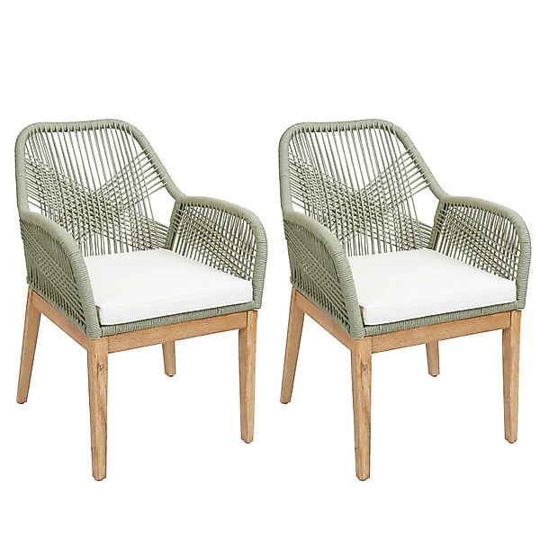 Proregal 2er-Set Gartenstuhl HxBxT 85x58x59 cm Sitzhöhe 47cm Wetterfest Sei günstig online kaufen