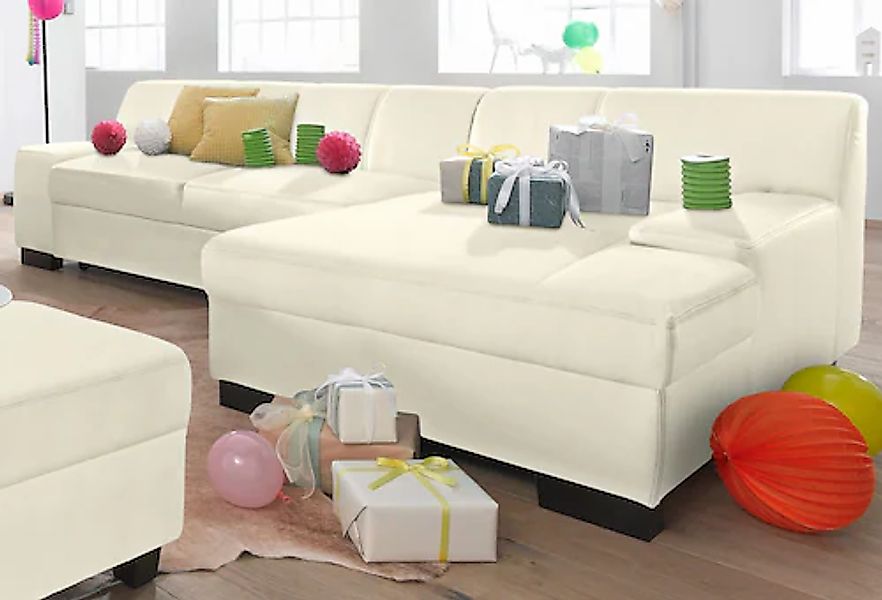 DOMO collection Ecksofa »Norma, elegant und modern, mit flachen Armlehnen, günstig online kaufen