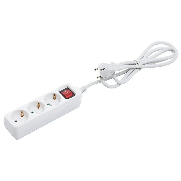 Tischsteckdosenleiste 3-fach mit Schalter Weiß günstig online kaufen