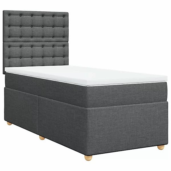 vidaXL Boxspringbett mit Matratze Dunkelgrau 90x200 cm Stoff2101714 günstig online kaufen