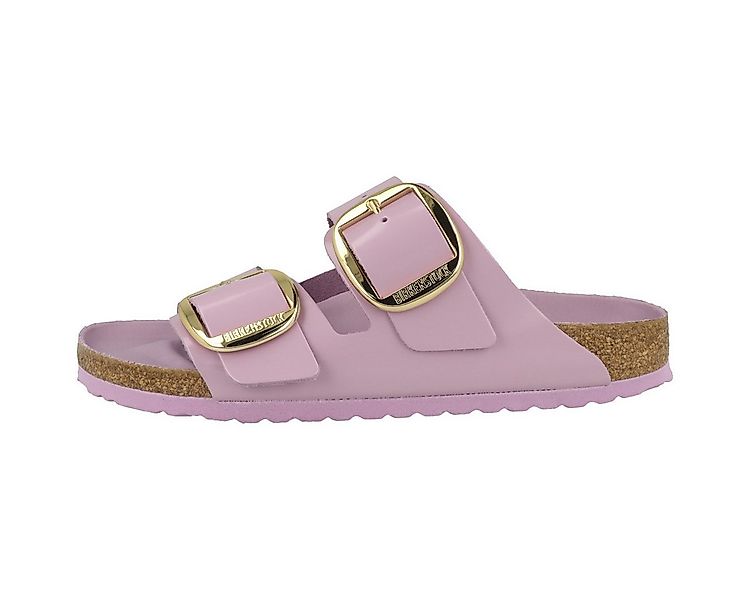 Birkenstock Arizona Big Buckle Naturleder Lack schmal Damen Pantolette Sand günstig online kaufen