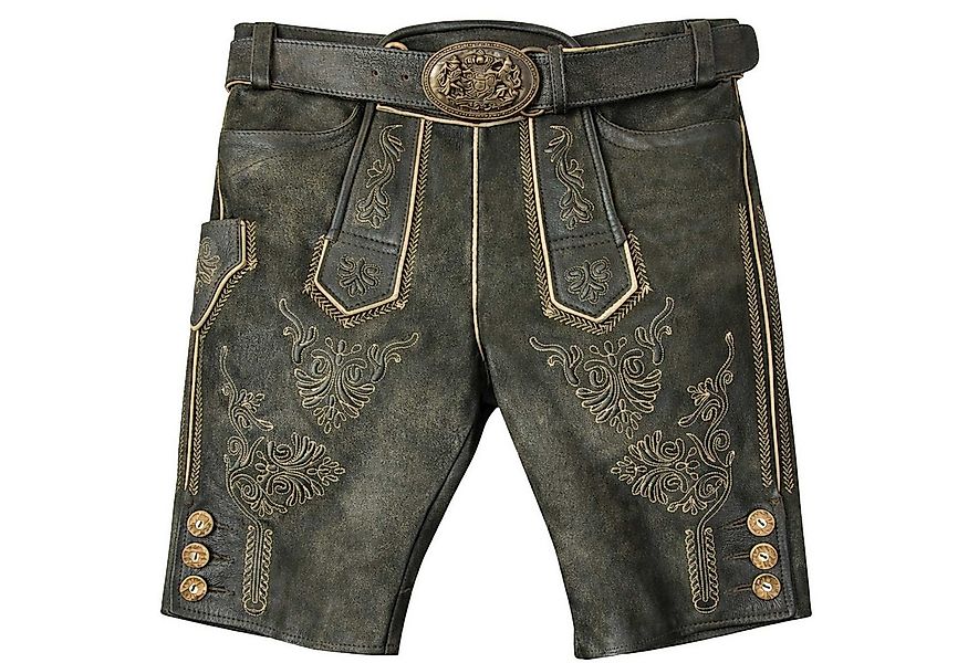 Maddox Trachtenlederhose "Ammersee" mit Gürtel - Antik Smoke, Kurze Herren günstig online kaufen