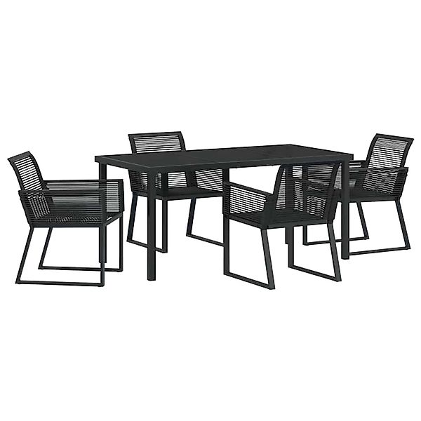 vidaXL Garten Essgruppe 5-Tlg Schwarz Poly Rattan 3379313 günstig online kaufen