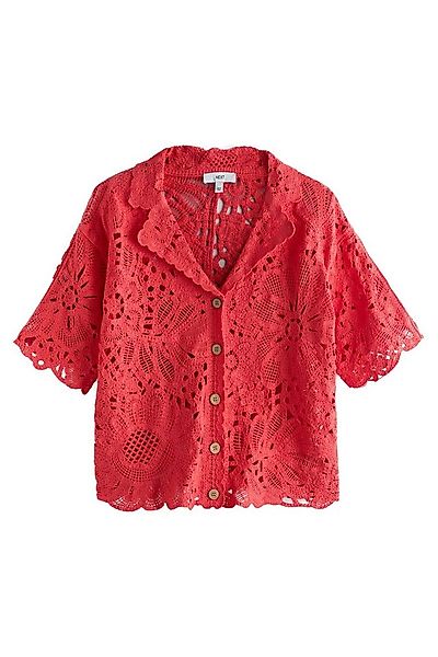 Next Hemdbluse Kurzarmhemd mit Häkeldetail und offenem Kragen (1-tlg) günstig online kaufen
