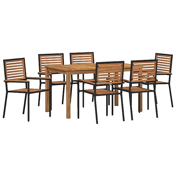 vidaXL Garten Essgruppe 7-Tlg Schwarz Poly Rattan 3365538 günstig online kaufen