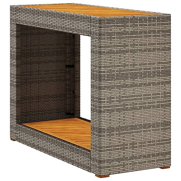 vidaXL Gartentisch Garten-Beistelltisch mit Holzplatte Grau günstig online kaufen