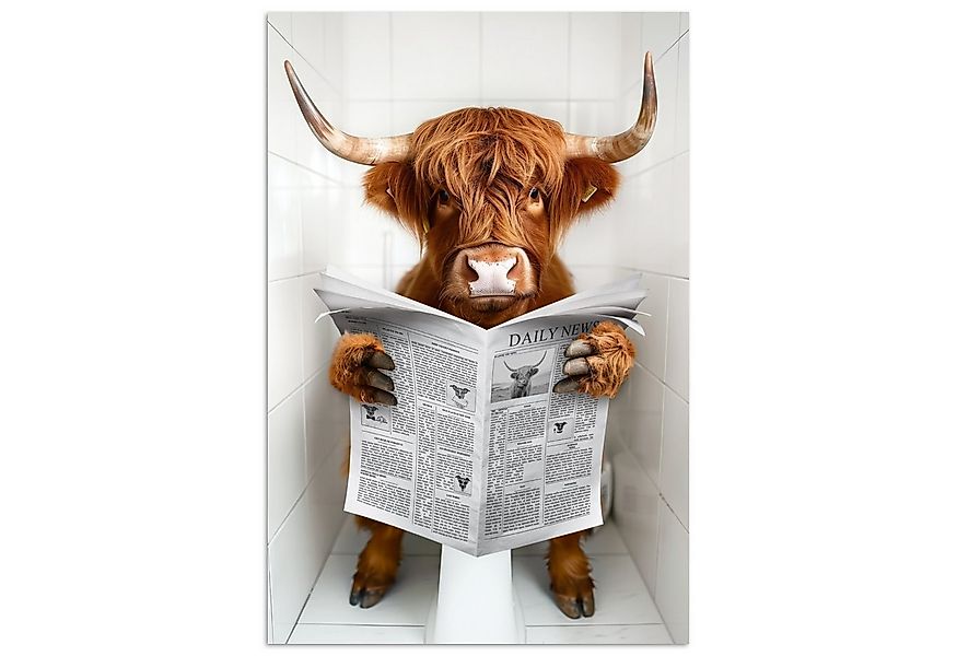MuchoWow Poster Schottischer Highlander - Tier - Zeitung - Toilette, (1 St) günstig online kaufen