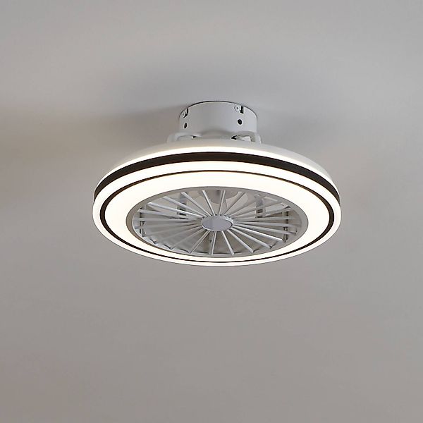 Deckenventilator Almeria LED CCT, weiß/schwarz günstig online kaufen