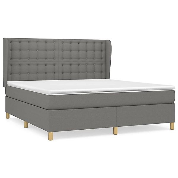 vidaXL Boxspringbett Boxspringbett mit Matratze Dunkelgrau 180x200 cm Stoff günstig online kaufen