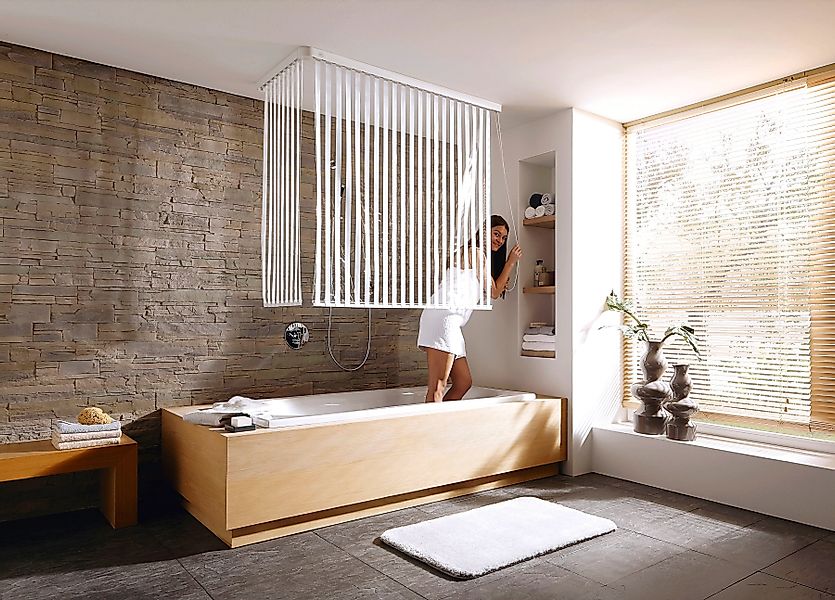 Kleine Wolke Eck-Duschrollo "Eck-Duschrollo" Breite 134 cm ausziehbar, 134 günstig online kaufen