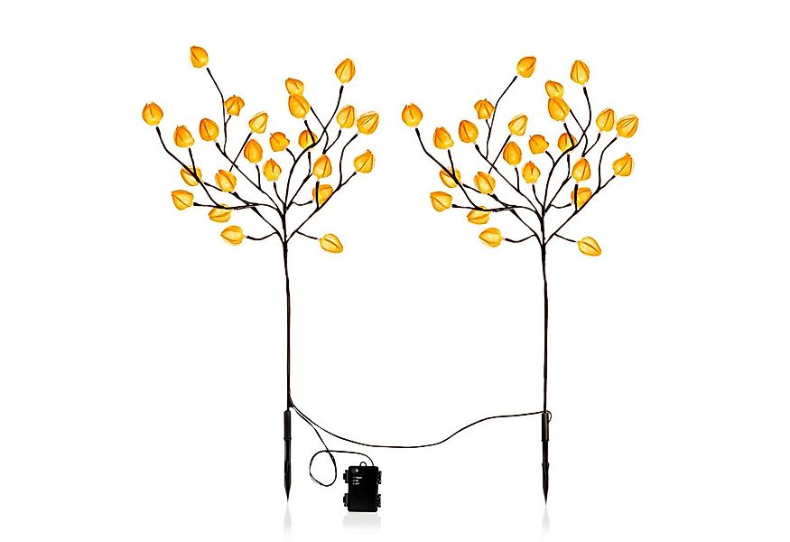 Spetebo Gartenstecker LED Garten Stecker Physalis warm weiß - 2er Set (Set, günstig online kaufen