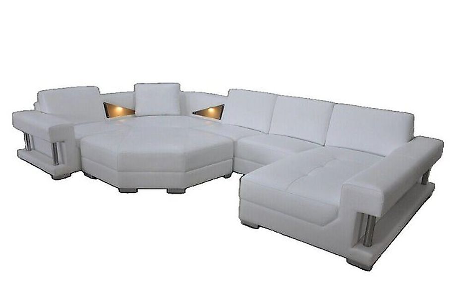 JVmoebel Ecksofa Ecksofas U Form Modernes Polster Wohnzimmer Möbel Ledersof günstig online kaufen