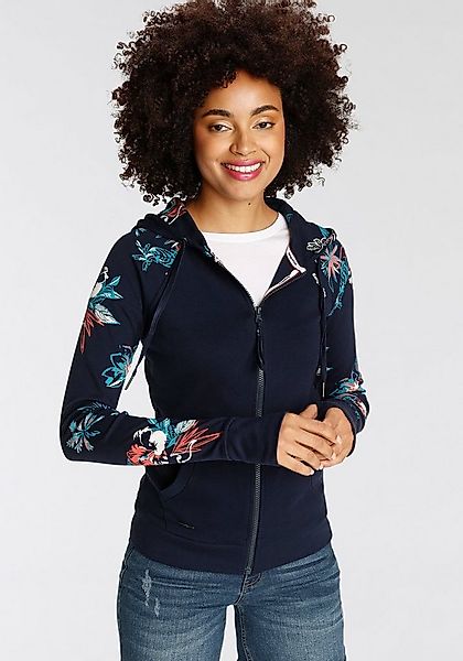 KangaROOS Kapuzensweatjacke mit blumigem Druck im Hawaii-Look günstig online kaufen