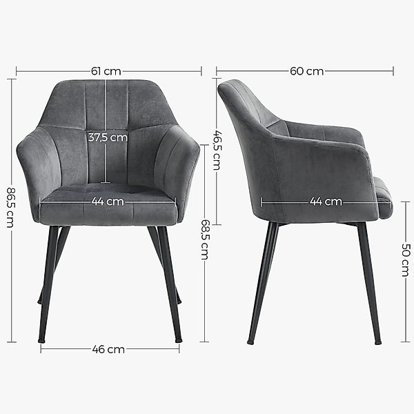 SONGMICS Esszimmerstuhl (4 St), Polsterstuhl, Samt, günstig online kaufen