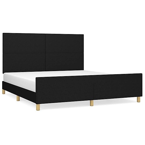 vidaXL Bettgestell mit Kopfteil Schwarz 180x200 cm Stoff Modell 21389125 günstig online kaufen