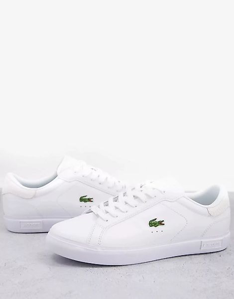 Lacoste – Powercourt – Sneaker in Weiß mit Krokodil-Logo günstig online kaufen
