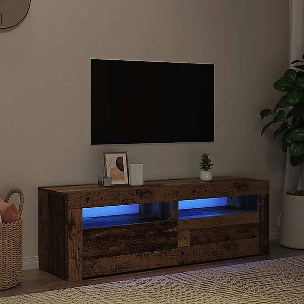 vidaXL TV-Schrank mit LED Altholz-Optik 120x35x40 cm Holzwerkstoff 856313 günstig online kaufen