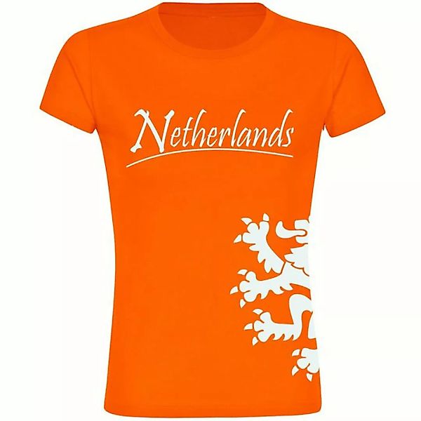 multifanshop T-Shirt Damen Netherlands - Löwe seitlich - Frauen günstig online kaufen