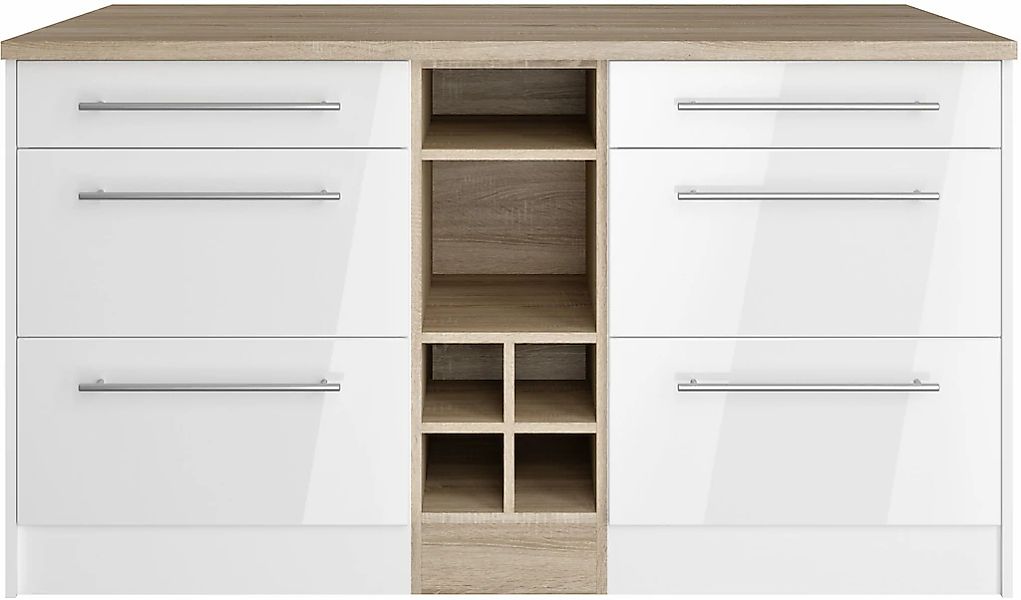HELD MÖBEL Kücheninsel "Wien", Breite 153 cm, MDF-Fronten, Flaschenregal günstig online kaufen