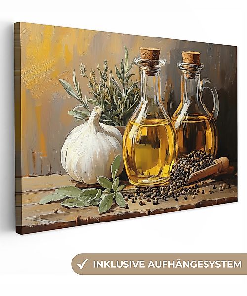 OneMillionCanvasses® Leinwandbild Stilleben - Olivenöl - günstig online kaufen