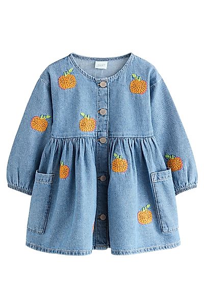 Next Jeanskleid Besticktes, langärmeliges Kleid, Kürbis günstig online kaufen